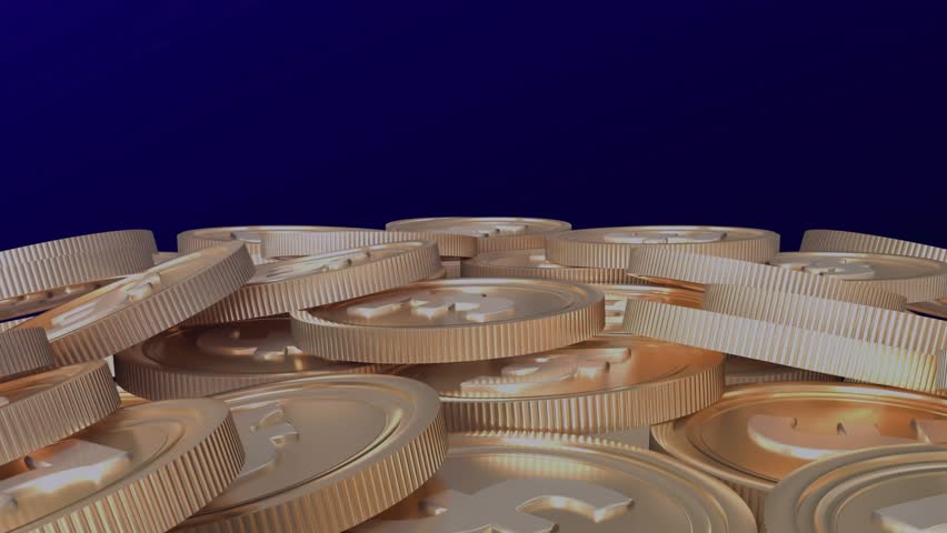 On dashboard load gauge jumping values and line chart rippling beside coin stack for market insight. Cryptocurrency, digitalassets, financialtechnology, innovation, tradingplatform, dataanalytics,
