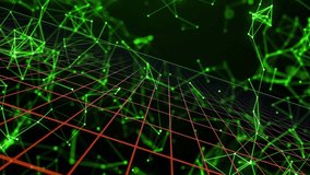 Red grid receding spawning neon-green circuit tree rising, network pulsing, showing growth. Futuristic, abstract, technology, digital, connectivity, network, cyber - Powered by Shutterstock - Get 15% off with code: PIKWIZARD15