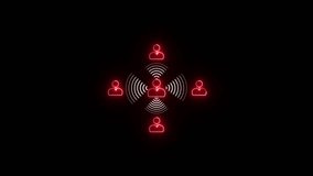 Red Neon Network Connection Global Communication Business Team Collaboration Technology Abstract. Network Connection Animation With Neon Red Pulse. Global Business Team Collaboration Visual. - Powered by Shutterstock - Get 15% off with code: PIKWIZARD15