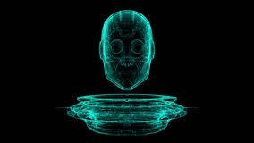 Futuristic Digital Wireframe of Floating Robotic Head in Virtual Reality Realm - Powered by Shutterstock - Get 15% off with code: PIKWIZARD15
