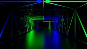 Blue and Green Gridded Mirror Corridor Background VJ Loop in 4K - Powered by Shutterstock - Get 15% off with code: PIKWIZARD15