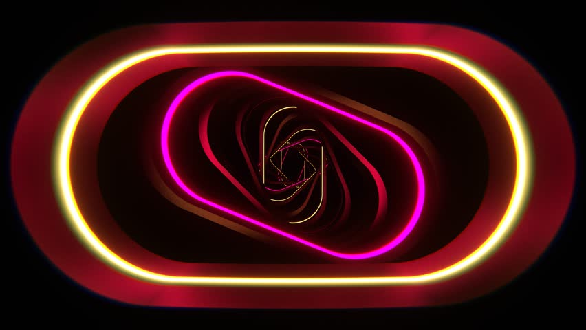 Pink and Yellow Strobe Spiral Ellipse Tunnel Background VJ Loop in 4K