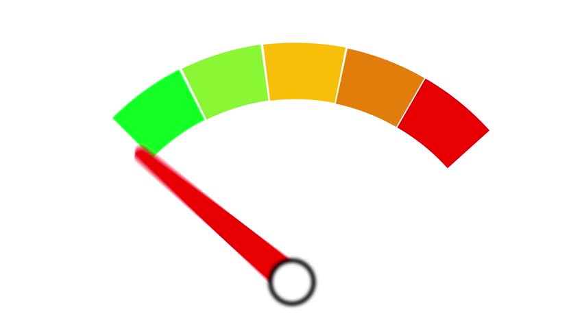 Maximum output generation concept with glowing speedometer and red needle on it, business, peroformance meter