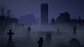 An old abandoned cemetery with empty graves next to ancient ruins. Halloween. 3D rendering. - Powered by Shutterstock - Get 15% off with code: PIKWIZARD15