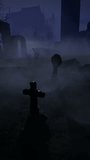 An old abandoned cemetery with empty graves next to ancient ruins. Halloween. 3D rendering. - Powered by Shutterstock - Get 15% off with code: PIKWIZARD15