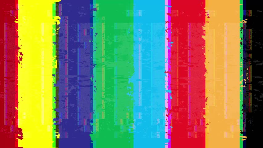 Colorful Glitch Patterns With Distorted Lines and Stripes In Digital Abstract Background