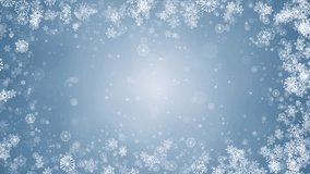 Christmas Wishes Snow Background. Blue Christmas Snowflakes Frame. Christmas Snowfall Background. Seamless Loop Ultra HD 4k - Powered by Shutterstock - Get 15% off with code: PIKWIZARD15