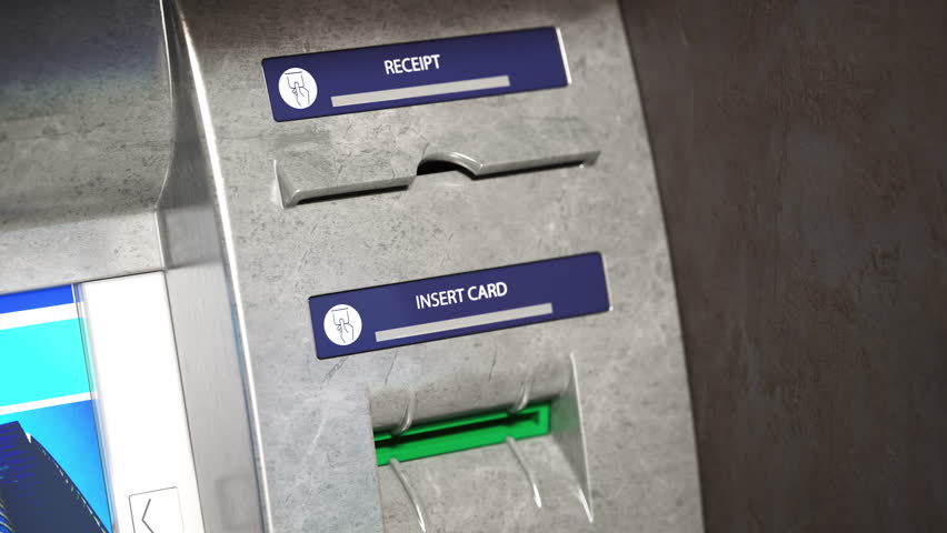 ATM slip declined receipt. Bank transacion rejected. 3d animation. 3D Illustration