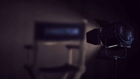 Director chair illuminated by spotligh. Film production background concept. 3d animation. 3D Illustration - Powered by Shutterstock - Get 15% off with code: PIKWIZARD15