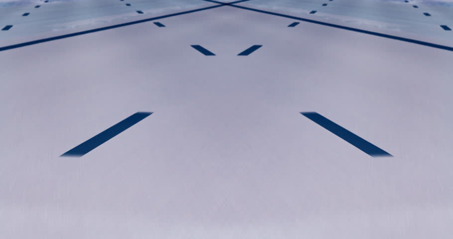 A cinematic abstract 4K image of symmetrical blue lanes crossing over a soft textured surface creating dynamic patterns of motion and depth with a minimalist futuristic aesthetic