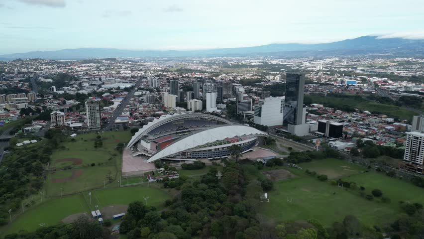 Aerial view of the National Stadium in Costa Rica, located in San José