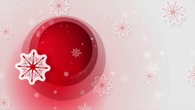 Abstract Christmas winter background with snowflakes and red geometric circle. Seamless looping motion design. Video animation Ultra HD 4K 3840x2160 - Powered by Shutterstock - Get 15% off with code: PIKWIZARD15