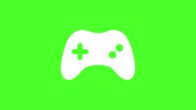 Gaming controller icon on green background. Minimal flat style animation, perfect for streaming overlays, esports content, game intros, live streams, and digital media projects. - Powered by Shutterstock - Get 15% off with code: PIKWIZARD15