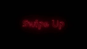 Glowing red neon text "Swipe Up" on a dark background with subtle radial lines, suggesting movement or energy. - Powered by Shutterstock - Get 15% off with code: PIKWIZARD15
