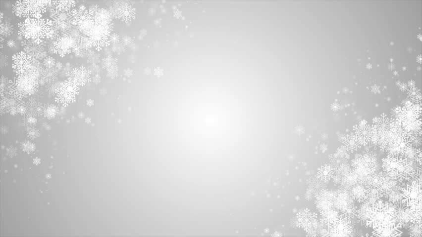 Christmas Snowflakes Frame. Christmas Decoration Snowflakes Falling Background. Christmas Snowfall Background. Seamless Loop Ultra HD 4k