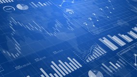 Futuristic digital interface of business data, charts, and graphs on blue background. Suitable for finance, analytics, data science, and technology concepts. - Powered by Shutterstock - Get 15% off with code: PIKWIZARD15