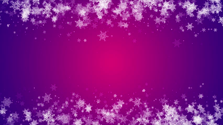 Christmas Snowflakes Frame. Christmas Festive Background. Christmas Snowfall Background. Seamless Loop Ultra HD 4k