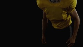 Football player dribbling ball causing terminal flicker extending arm accessing data in sports tech. Athlete, technology, innovation, futurism, interface, motion, determination - Powered by Shutterstock - Get 15% off with code: PIKWIZARD15