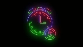 Animated neon clock with dollar sign stock footage. Depicts the concept of time is money with a glowing outline on a black background. Suitable for financial and business presentations and projects. - Powered by Shutterstock - Get 15% off with code: PIKWIZARD15