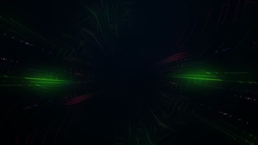 Neon pink green streaks scanning void activating rotating blue mesh tunnel streaming data flow. Futuristic, cyber, technology, data, digital, abstract, network - Powered by Shutterstock - Get 15% off with code: PIKWIZARD15