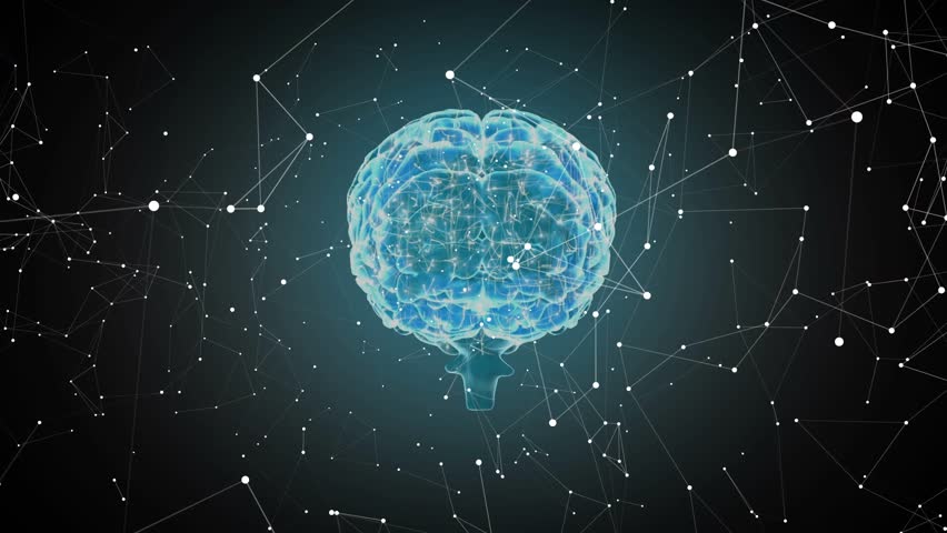 Blue brain hologram appearing, overlay sliding, grid emerging, panels updating, showing scanning. Neural network, data visualization, technological innovation, artificial intelligence, digital - Powered by Shutterstock - Get 15% off with code: PIKWIZARD15