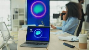 Focused business professional working in coworking space with AI assistance, virtual agent, big data analysis, laptop display screen, modern office technology, innovation, digital transformation - Powered by Shutterstock - Get 15% off with code: PIKWIZARD15