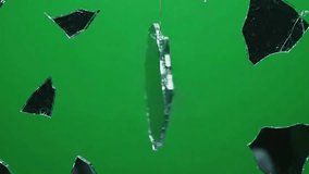 Floating broken mirror shards spinning on green screen, perfect for supernatural horror visual effects. - Powered by Shutterstock - Get 15% off with code: PIKWIZARD15