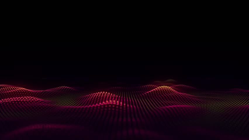 Abstract technology colors wave with motion glowing dots. Dark cyberspace in digital background. Connection big data. Futuristic wireframe texture. Dynamic analysis a network connection. 3D rendering. - Powered by Shutterstock - Get 15% off with code: PIKWIZARD15