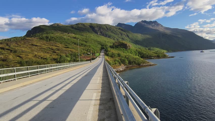 Bridge over the fjord in Norway, a beautiful structure