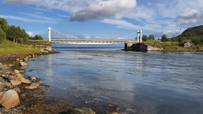 Bridge over the fjord in Norway, a beautiful structure