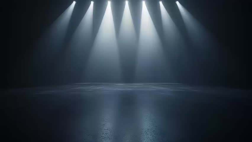 Minimal Stage Lighting with Moving White Spotlights