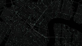 Urban Traffic Flow Map Simulation in New Orleans, Louisiana, GPS Smart city route Transportation - Powered by Shutterstock - Get 15% off with code: PIKWIZARD15