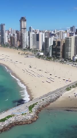 Fortaleza Skyline At Fortaleza In Ceara Brazil. Coast City. Downtown Cityscape. Beach Landscape. Fortaleza Skyline At Fortaleza In Ceara Brazil. Beautiful Skyline. Brazil Northeast.