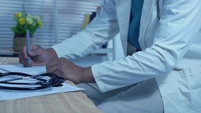 Doctor hands, documents and writing in medical checklist, healthcare charts or hospital notes for patient services or progress. Clinic worker or surgeon on clipboard, paperwork and results or report
 - Powered by Shutterstock - Get 15% off with code: PIKWIZARD15