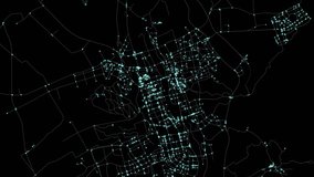 Urban Traffic Flow Map Simulation in Yulin, China, GPS Smart city route Transportation - Powered by Shutterstock - Get 15% off with code: PIKWIZARD15