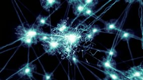 Glowing blue energy core with branching filaments radiating outward, luminous network of shifting particles against dark background - Powered by Shutterstock - Get 15% off with code: PIKWIZARD15