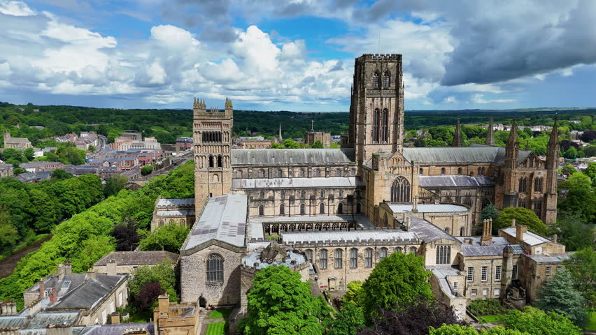 Aerial view Of Durham Cathedral, Northern England
