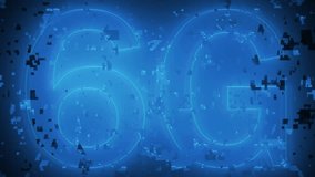 6G network text icon animation glowing neon red and green color broadband. Abstract animated 6G network icon on background. 6G Glowing orange letter G and 5G text breaking through - Powered by Shutterstock - Get 15% off with code: PIKWIZARD15