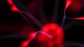 A plasma ball with a blue energy beam and a red discharge. A magical image of moving energy. A close-up of the core of the plasma ball. - Powered by Shutterstock - Get 15% off with code: PIKWIZARD15