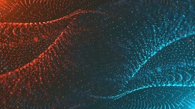 Glowing Orange-Blue Waves Fire and Ice Magnetic Poles Chaotic Rotating Molecules Points Yin-Yang Energy Texture 4K Animation for Science Ads and Presentation Intros - Powered by Shutterstock - Get 15% off with code: PIKWIZARD15