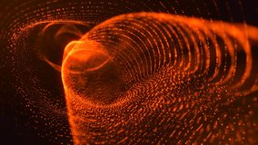 Glowing Neon Orange Waves Fire Chaotic Rotating Molecules Circular Dots Tunnel of Cosmic Energy Abstract Background 4K Animation for Science Ads and Presentation Intros - Powered by Shutterstock - Get 15% off with code: PIKWIZARD15