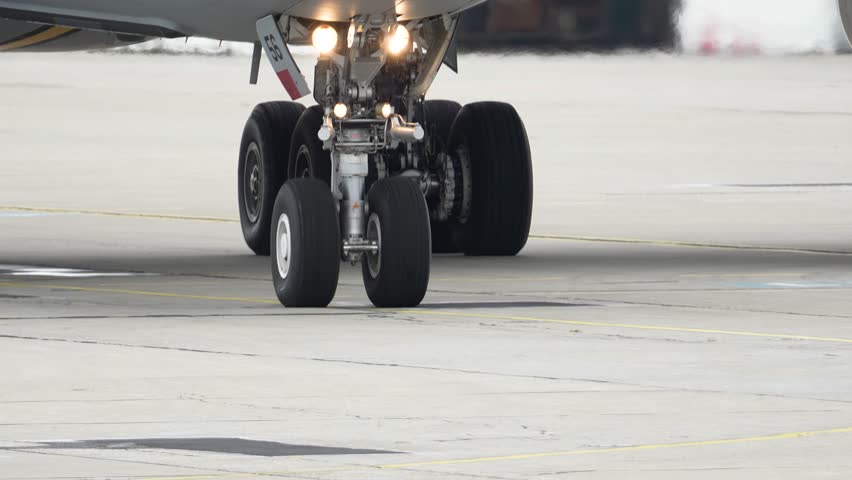 Preparing for takeoff as the airplane rolls towards the runway at the airport
