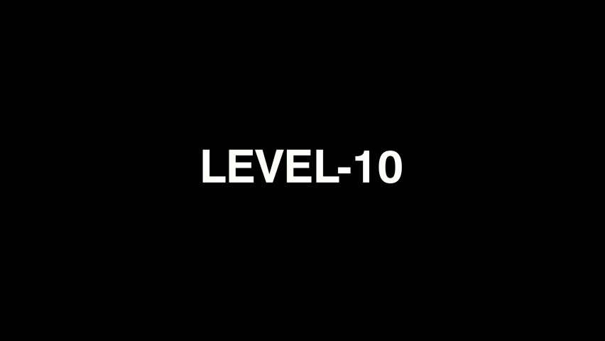 Glowing Neon Level 10 Text Animation on Black Background, Next Level Game Concept.