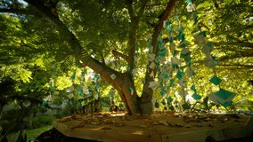 Natures Art A Beautifully Decorated Tree Adorned with Colorful Paper Decorations That Captivate - Powered by Shutterstock - Get 15% off with code: PIKWIZARD15