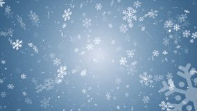Blue Christmas Snowflakes Background Loop. Snowfall Background. Ultra HD 4k - Powered by Shutterstock - Get 15% off with code: PIKWIZARD15