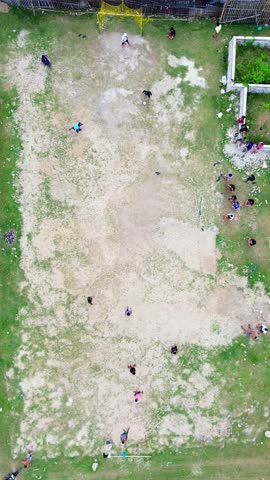 Top View of People on Soccer Field
