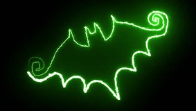 Green Neon Bat Outline Glowing on Black Background - Powered by Shutterstock - Get 15% off with code: PIKWIZARD15