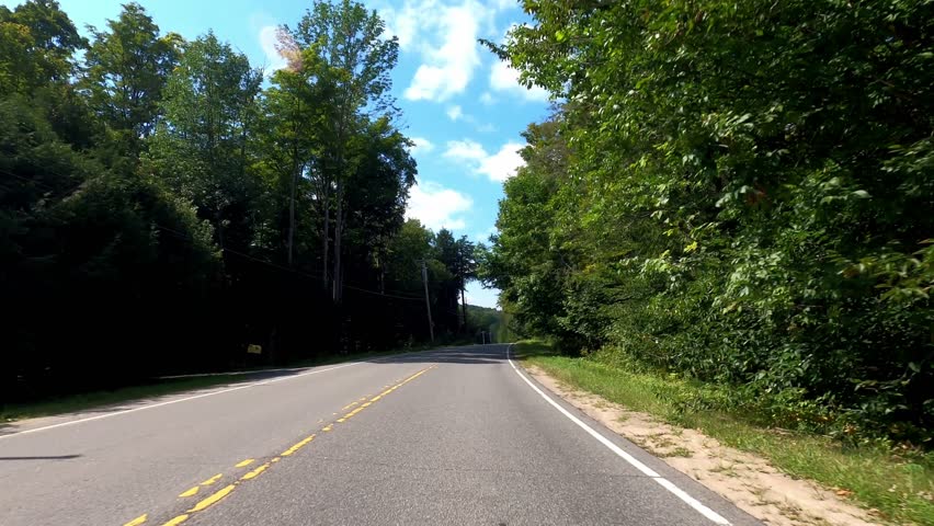 Adirondack Driving 0810 Saranac Lake Floodwood New York Forest Wilderness Cool Green