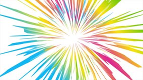 Colorful pop art starburst explosion with rainbow rays and vibrant stars on white background. Retro motion design. Video animation Ultra HD 4K 3840x2160 - Powered by Shutterstock - Get 15% off with code: PIKWIZARD15
