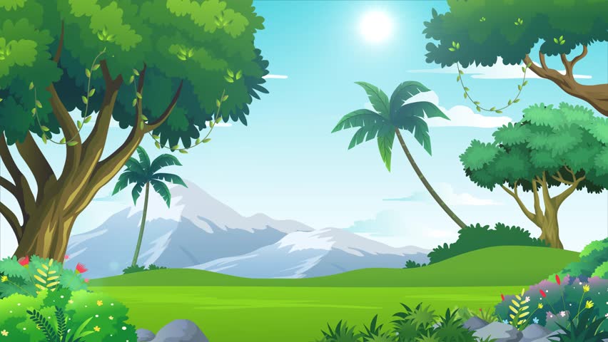 Cartoon Forest Landscape 4k looped